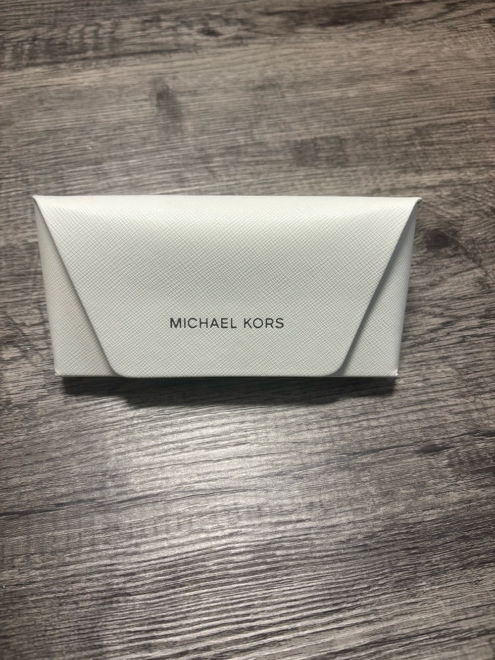 Michael Kors White Textured Sunglasses Case